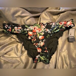 Mossimo Olive Floral Hipster Bikini Bottom sz M